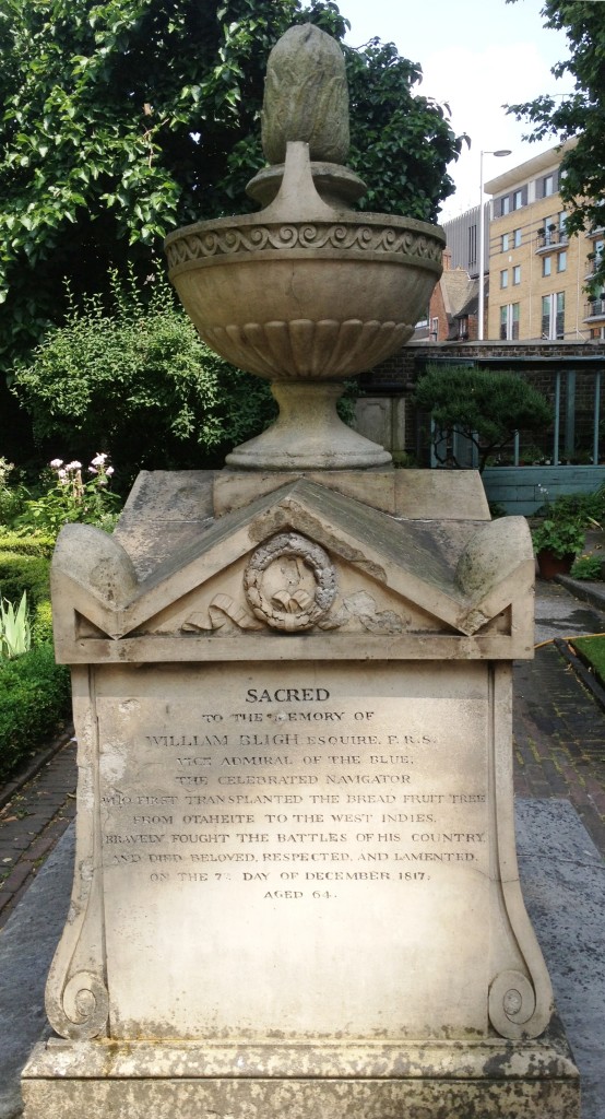 The grave of William Bligh, The Garden Museum garden (formerly St Mary's) - kenningtonrunoff.com