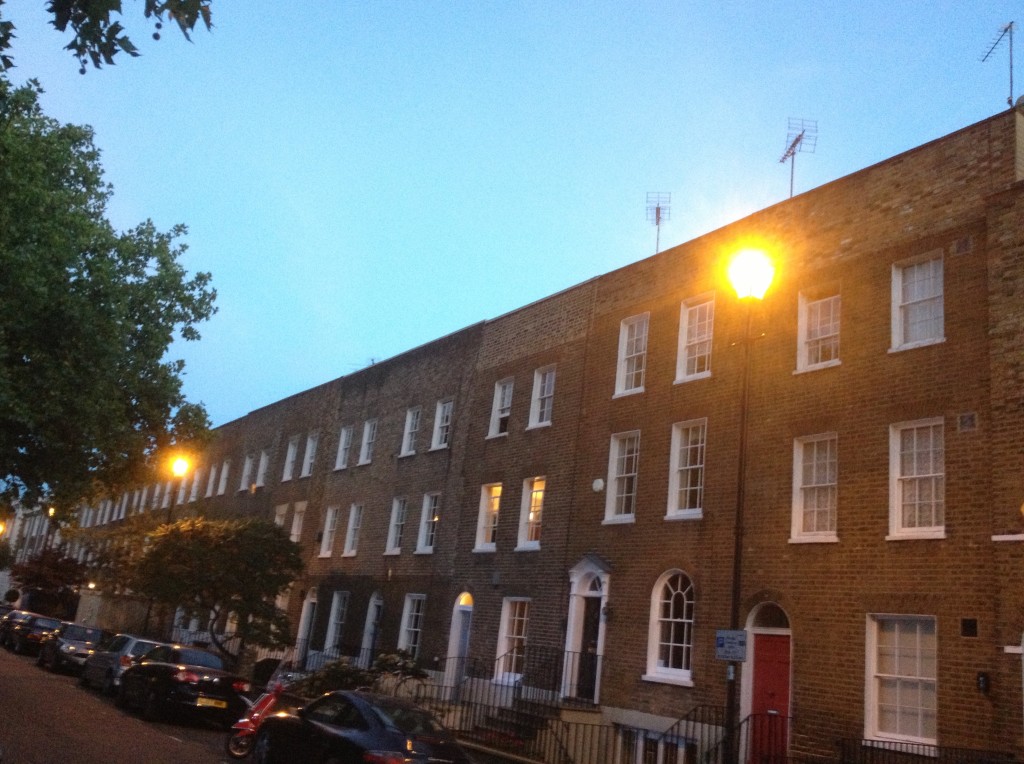 Cleaver Square houses at dusk - kenningtonrunoff.com