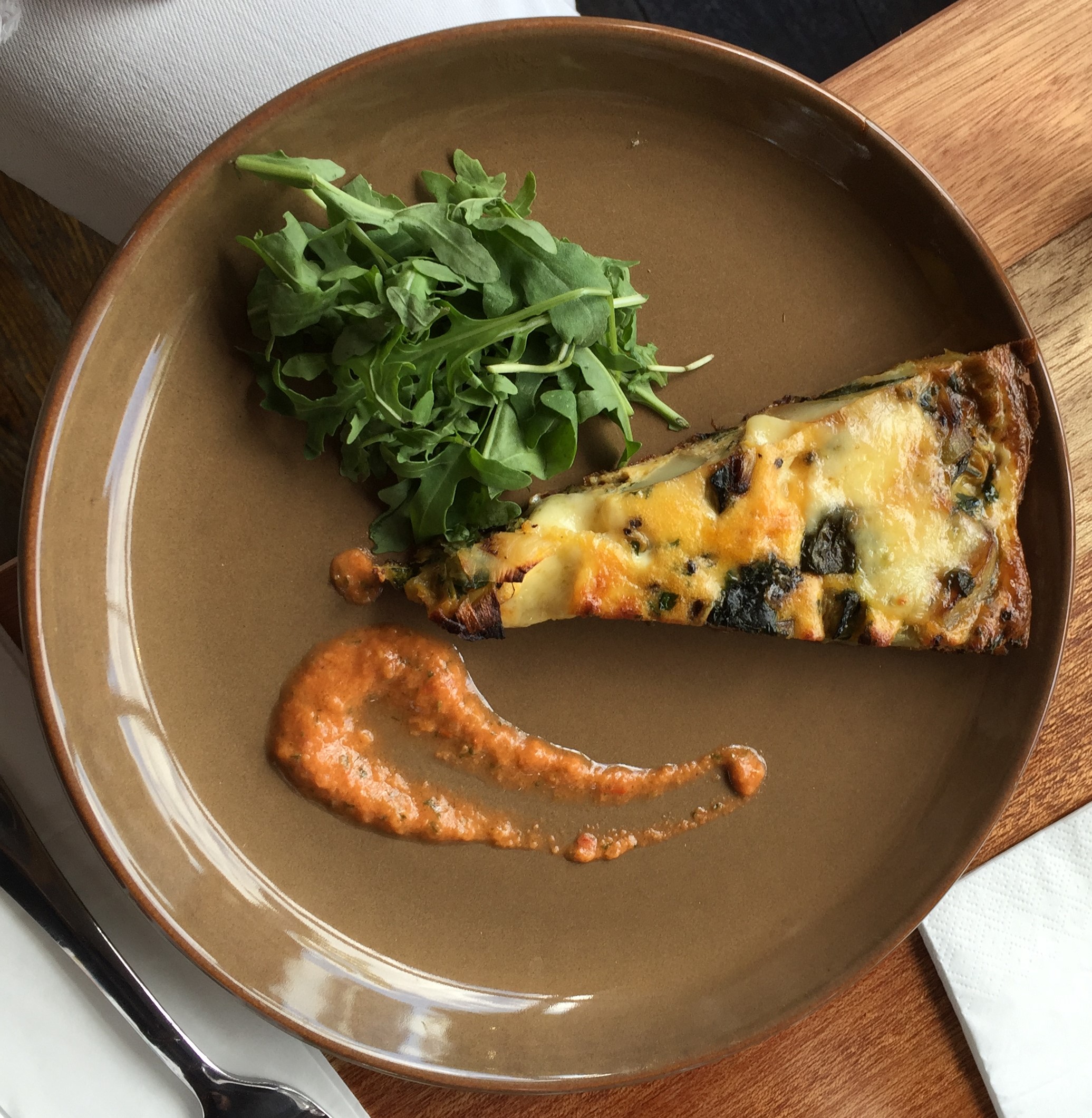 potato, leek and cheddar frittata at the elephant & castle pub