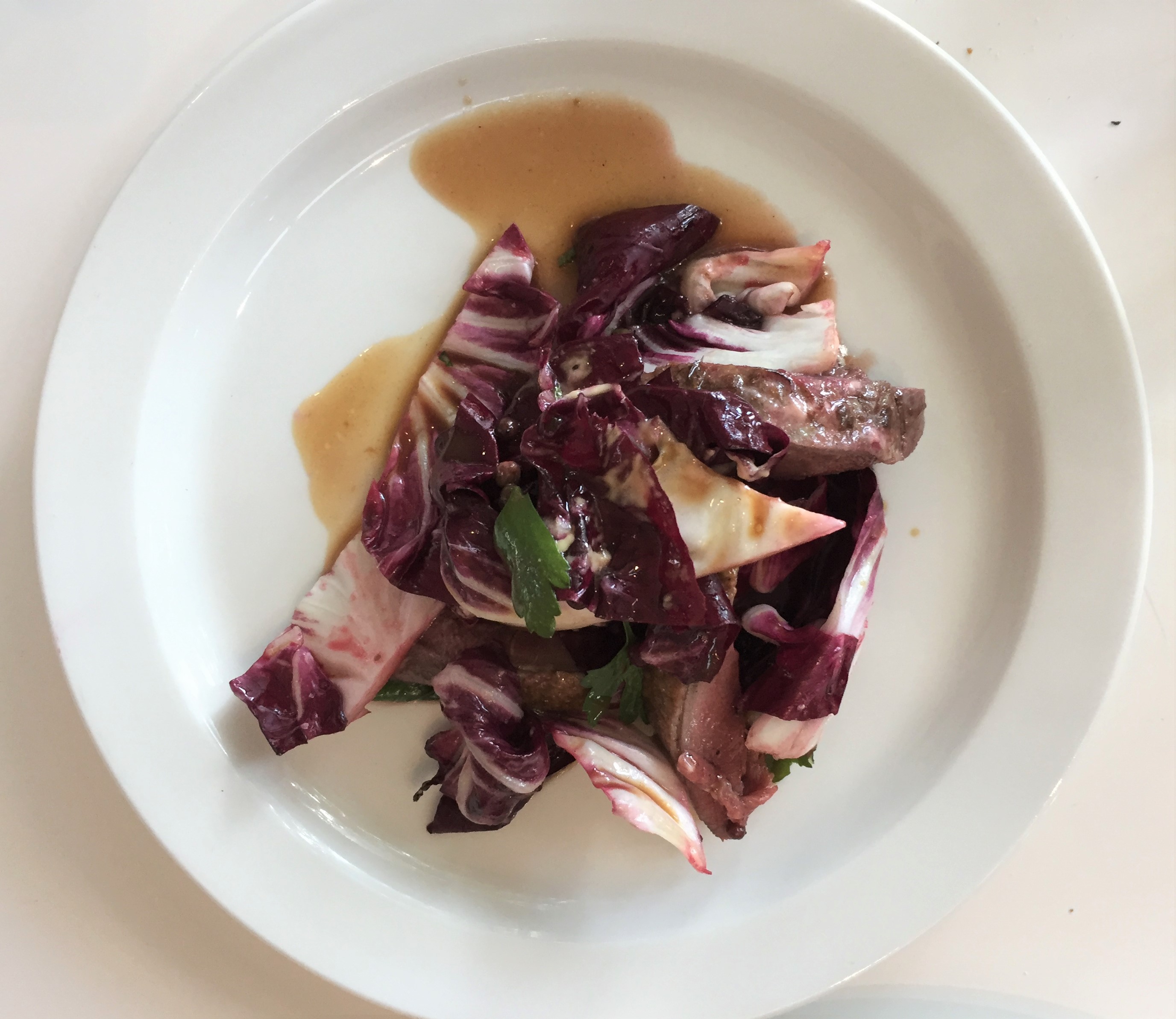 Pigeon, radicchio and elderberries at The Garden Cafe Museum - kenningtonrunoff.com